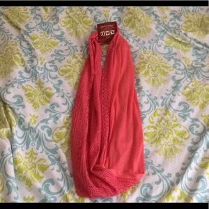 Coal Crotchet Lace Infinity Scarf